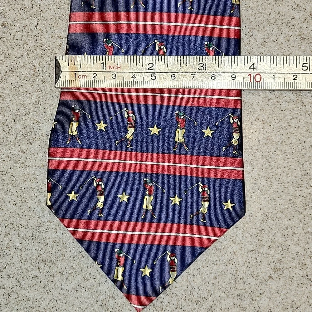 Tommy Hilfiger Vintage 100% Italian Silk Golf Theme Ties 3 Piece Lot Made in USA